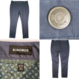 Bonobos Chino Pants Men’s 40x34 Tall Blue Skinny Fit Stretch 40 Cotton